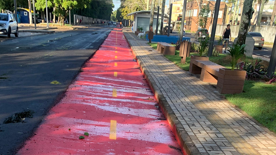Nova ciclovia da Av. Romulo Maiorana